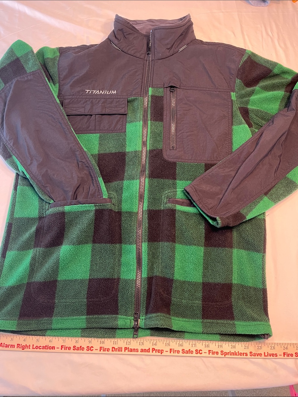 Columbia Titanium Interchange Men’s L Buffalo Plaid Fleece Jacket Full Zip